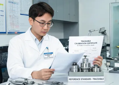 Calibration lead reviewing certificate